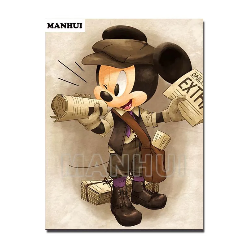 

Square/Round Drill 5D DIY Diamond Painting Newspaper Cartoon Mouse Embroidery Cross Stitch Mosaic Full Rhinestone Decor 300