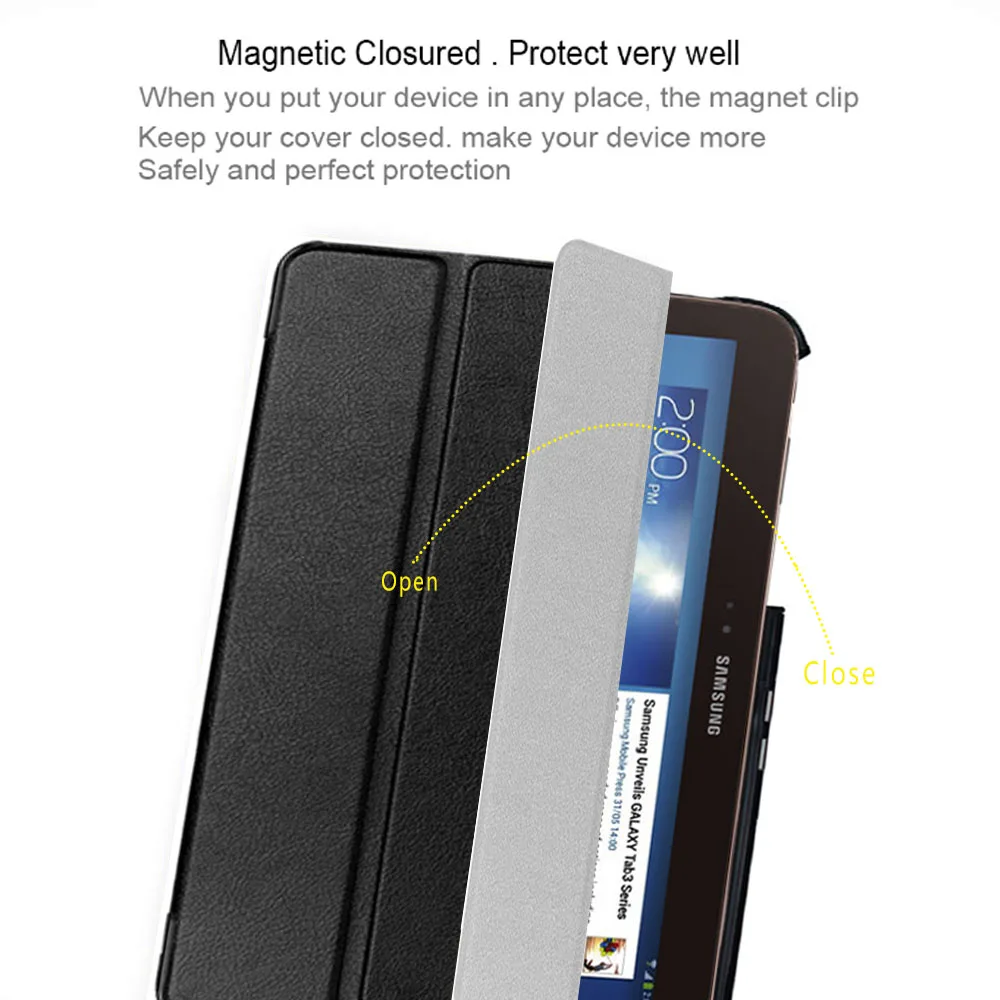 Флип чехол из искусственной кожи с подставкой для планшета Samsung Galaxy Tab 3 10 1