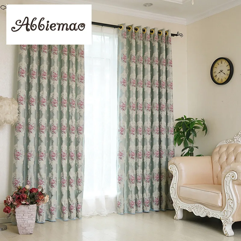 Abbiemao European Styke Jacquard Embossment High Shade Curtains For Living Room Bedroom Study Window Treatments Blackout Curtain | Дом и сад