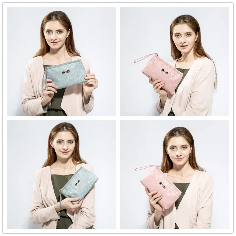 Miyahouse الدانتيل تصميم التجميل حقائب النساء اليومية استخدام حقائب مكياج للبنات الأزياء القوس عقدة الإناث سستة مستحضرات التجميل حقيبة