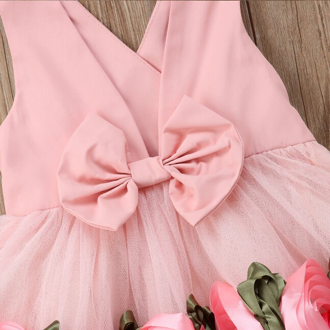 Flower Girls Dress Infant Girls 3D Rose Princess Party Dress Kids Baby Cute Sleeveless Pageant Outfits Costume Flower Girls Dress Infant Girls 3D Rose Princess Party Dress Kids Baby Cute Sleeveless Pageant Outfits Costume
