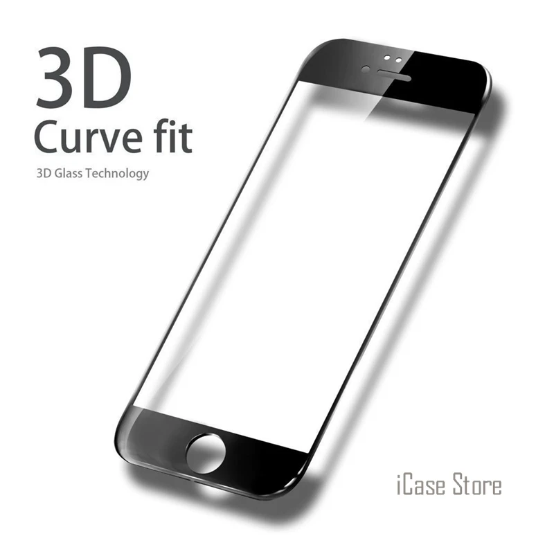 3D круглый изогнутый край закаленное стекло для iPhone 6 S 7 Plus полное покрытие 9 H 0 26 мм