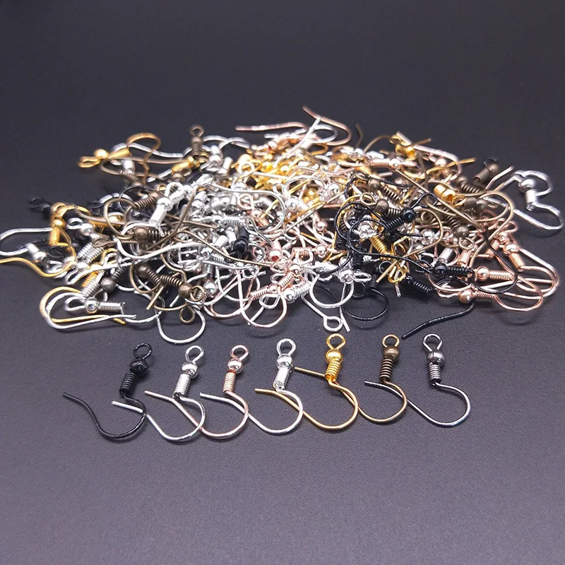 

100pcs handmade Earring Findings Earrings Clasps Hooks Fittings DIY Making Jewelry Accessories Hook Earwire with Beads Spring