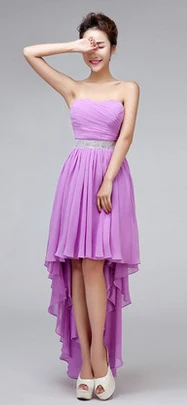 purple dress short front long back