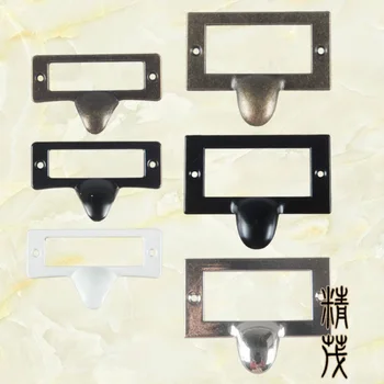 

JD 10pcs Zinc Alloy Antique Label Handle Drawer Handle Business Frame Business Card Holder Decorative Frame Handle Furniture