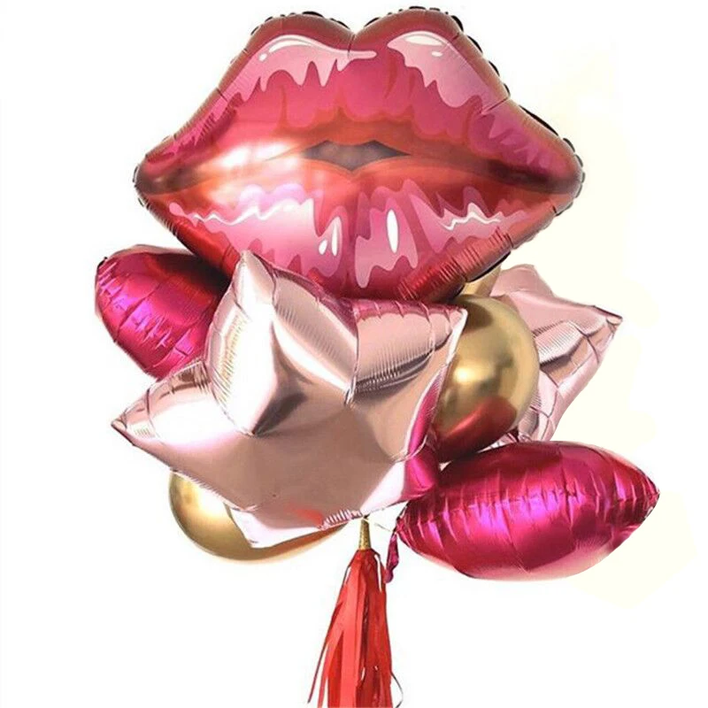 Wedding Gifts Red Lips Foil Balloon Love Letter Helium Balaos Pink heart