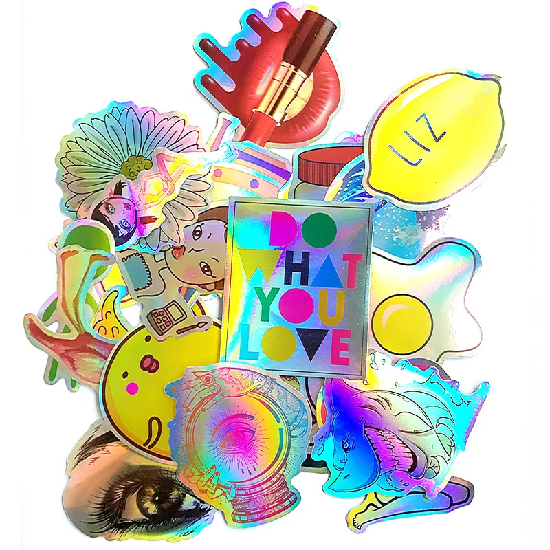 25 قطعة الكرتون ET ufo الليزر ملصقات مشرقة ل حقيبة سكيت محمول ألعاب دراجة نارية فلاش للماء الكتابة على الجدران الشارات