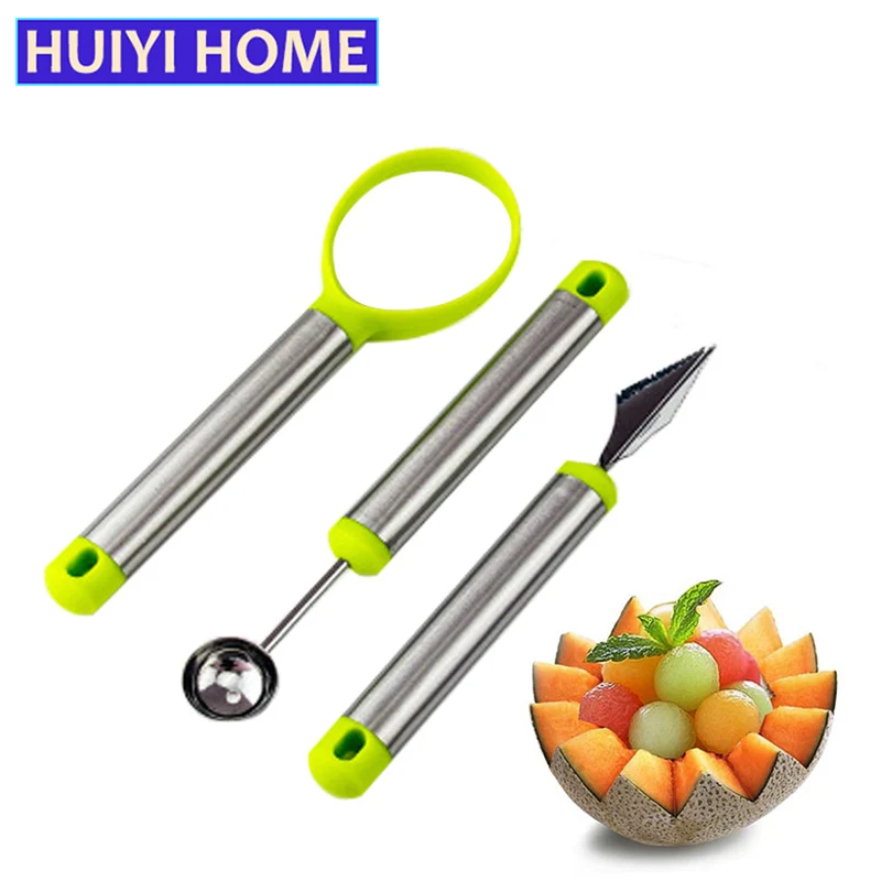 HUIYI HOME Stainless Steel Fruit Tools 3 Pieces/Set Watermelon Carving