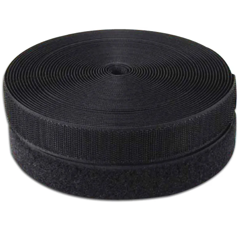 2 Rolls 1m hook and loop fastener grip tape sew on touch tape black