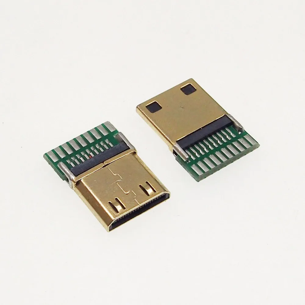 10 шт./лот позолоченный мини HDMI штекер типа C с печатной платой | Электроника