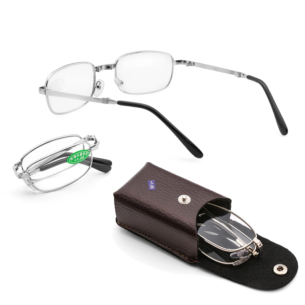 Unisex + 1,0 ~ 4,0 Diopter gafas magnéticas sin montura gafas de lectura de moda con caja de visión ultraligera cuidado gafas plegables