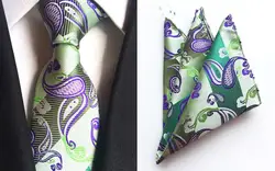 SKng Новая мода зеленый фиолетовый Для мужчин s новинка полиэстер шеи галстук набор Для мужчин 100% шелковые галстуки для Для мужчин формальные