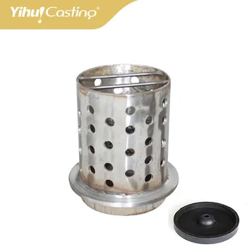 

Small 304 stainless steel 2.5"*6" Perforation Flask with2.5'' Round shape rubber base rubber base, for investment powder holding