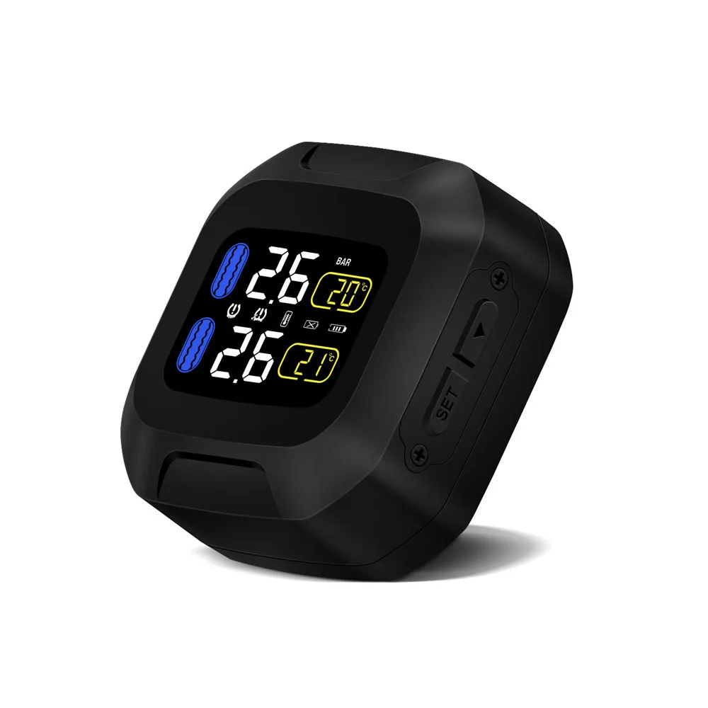  Sistema de Monitor de presión de neumáticos M3 LCD para motocicleta TPMS con sensores externos USB 