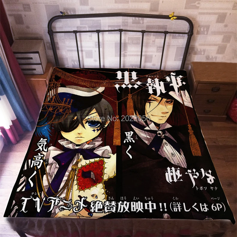 Anime manga kuroshitsuji preto mordomo ciel folha de cama 150*200cm lençol 001