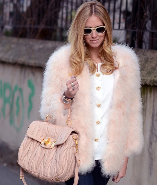 Real Turkey Fur Coats Natural Fur Jackets Women Coat Winter Outwear