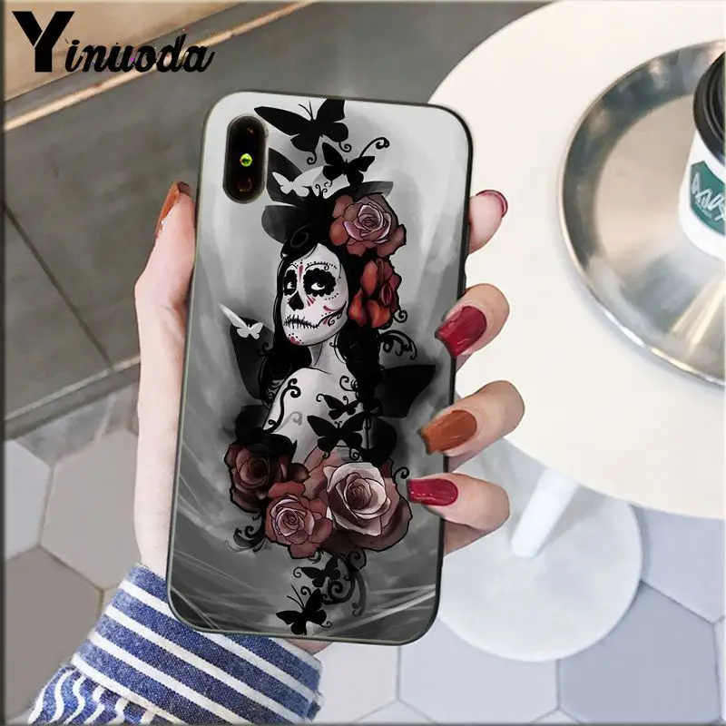 Catrina beautiful rose girl Skull Art