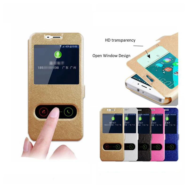 

Silk Grain Leather Phone Case For Meizu M5 Note Quick Answer View Window Flip Cover Capa For Meizu M5 Note/Meilan Note 5 5.5