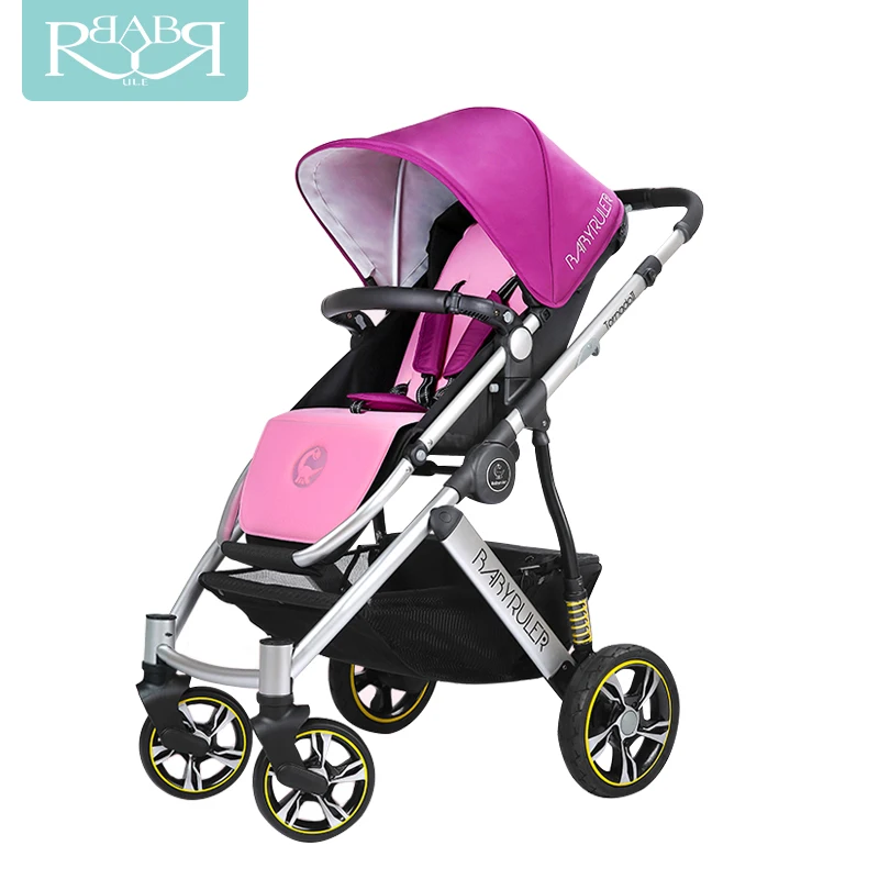 

Babyruler Baby Stroller Can Sit and Lie, Light High Landscape BB carriage Folding Portable Shock Absorber, Child Cart
