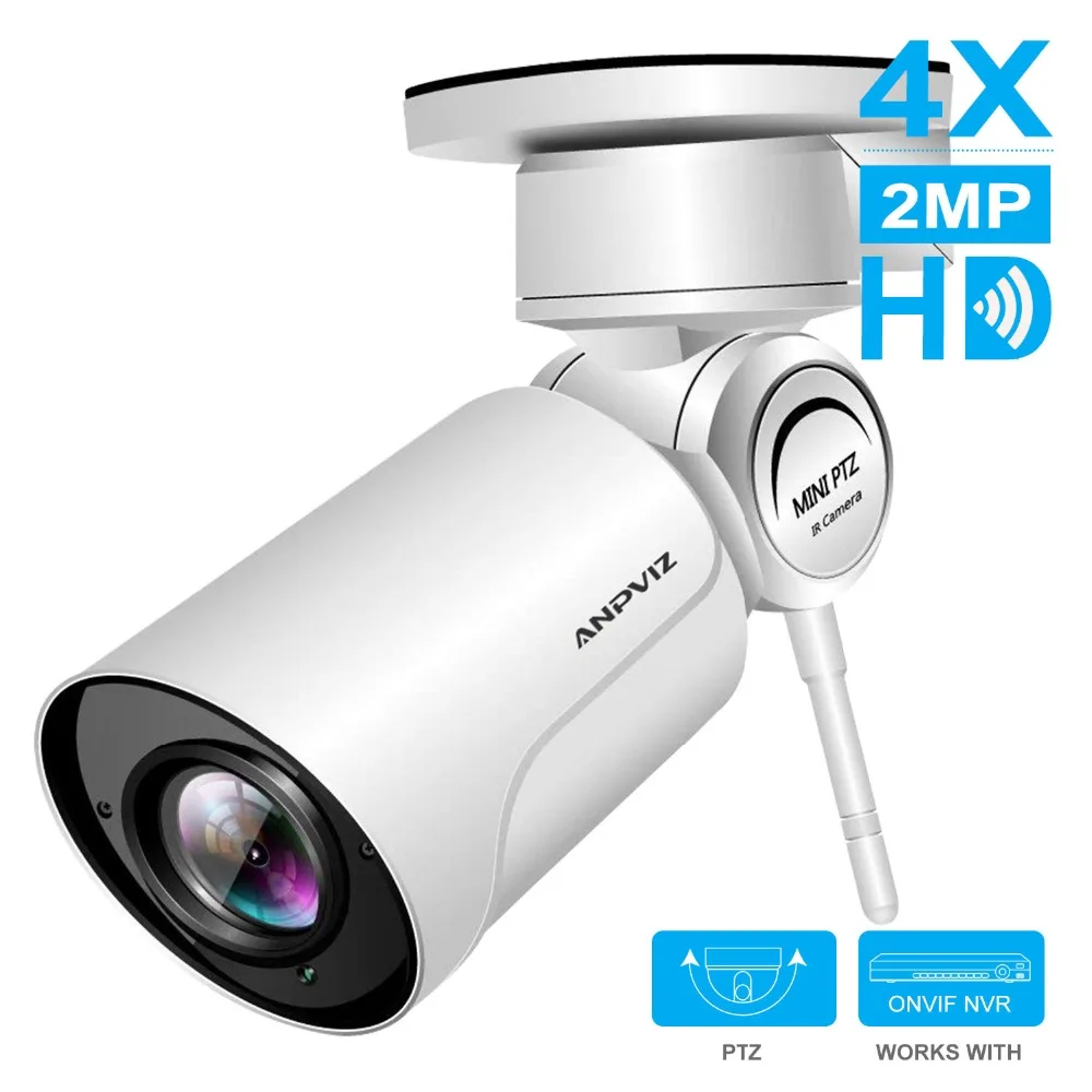 

Anpviz 960P/1080P HD Wireless Surveillance Camera Outdoor 2.8-12mm 4X Zoom WiFi PTZ Camera Remote Built-in Microphone Onvif