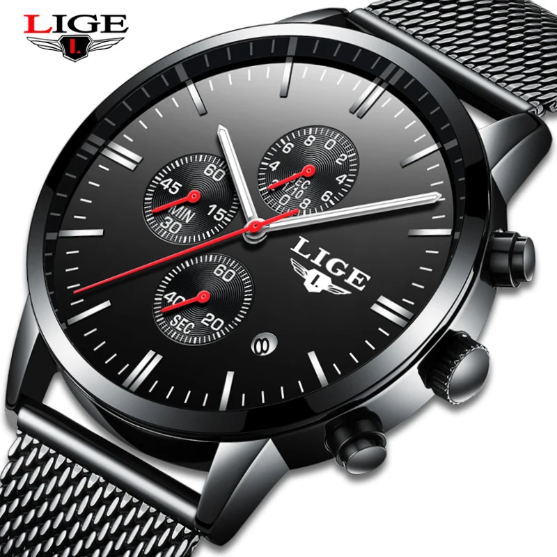 

LIGE Mens Watches Top Brand Luxury Sport Watch Men Waterproof Seismic Male Quartz Clock Business Relogio Masculino Reloj Hombre