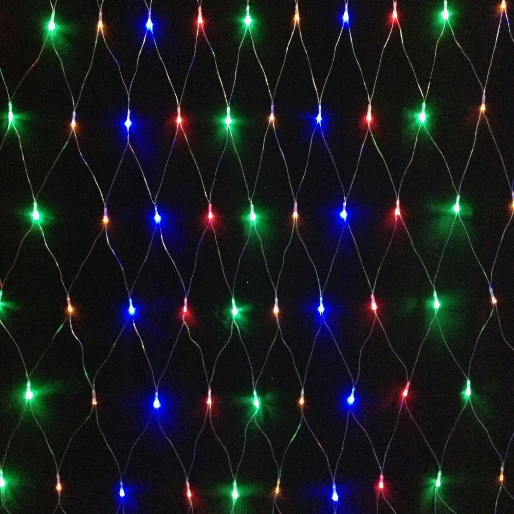 4W Multi color Christmas Decoration Lighting 96Pcs LED Bulb Net Light