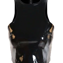 Эксклюзивный, подходит всем, сексуальный, Для женщин бак из пвх; жилет без рукавов; сезон лето пикантные Молния сзади Топы ночное одежда для клуба, для вечеринки, костюм