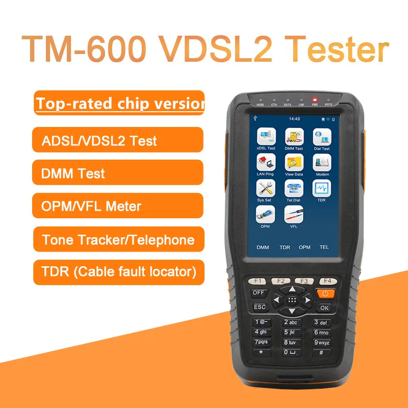 

TM600 VDSL2 Tester (ADSL/VDSL/OPM/ VFL/TDR Function/Tone Tracker, all-in-one unit) DHL FREE FAST SHIP
