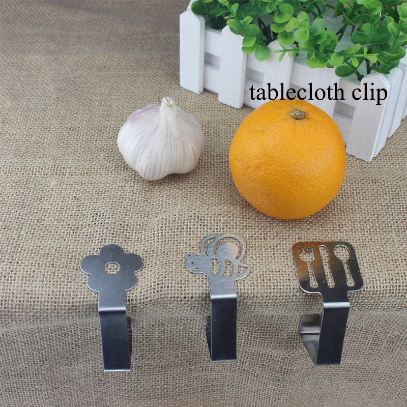 

HADELI 4Pcs/Set Tablecloth Clip Stainless Steel Adjustable storage rack flower/honey/tableware attractive design