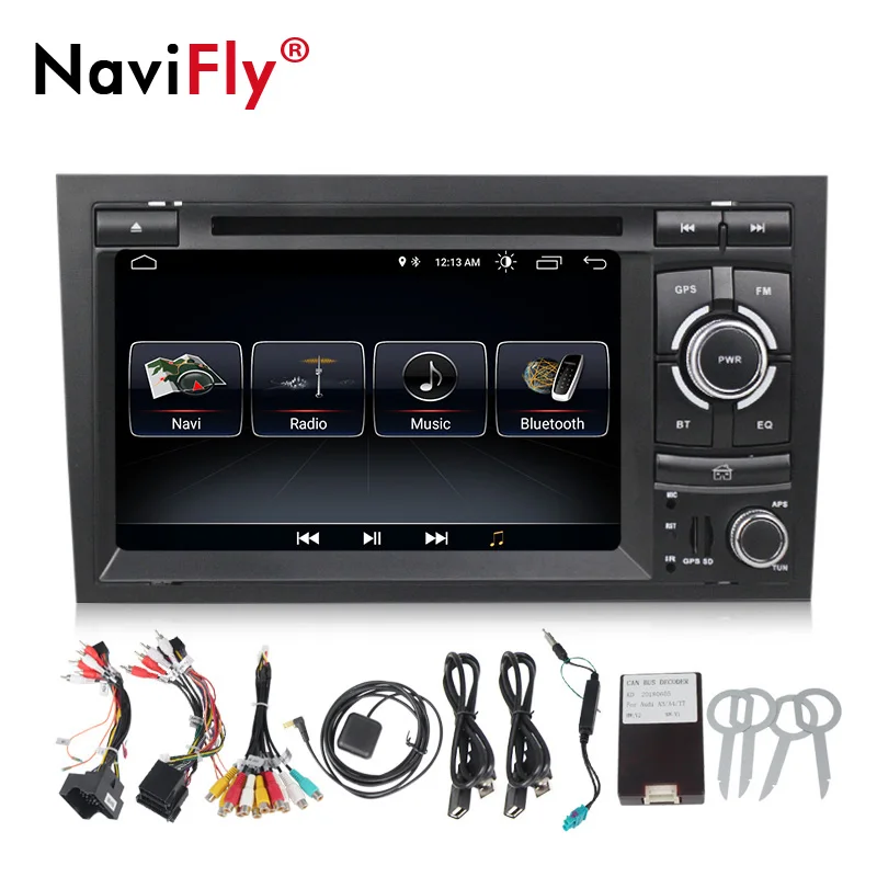Best Free shipping!Navifly android8.1 Quad Core Car DVD Player GPS Navi for Audi A4 S4 RS4 2002-2008 with 4g wifi BT RDS FM 4