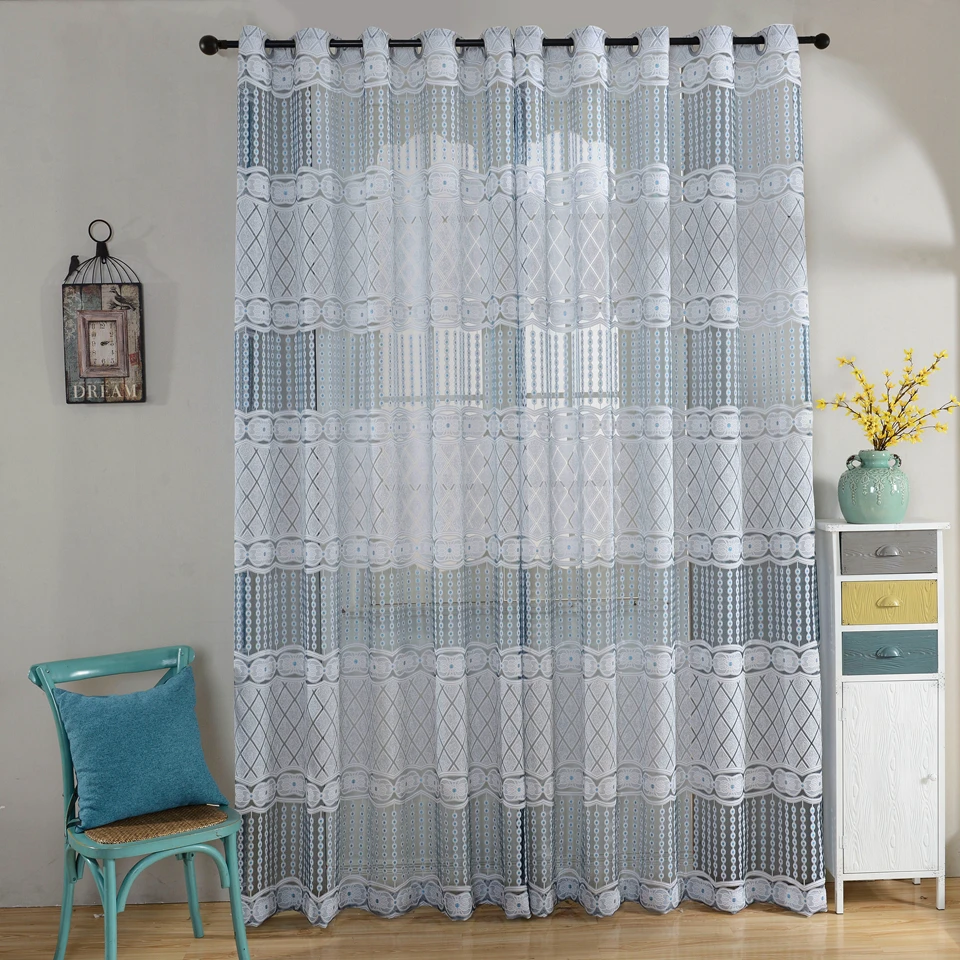 Online kopen wholesale blauw geblokte gordijnen uit china blauw ...