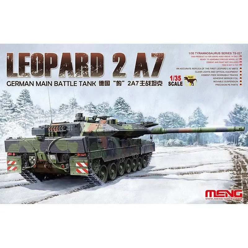 

Meng Model TS-027 1/35 German Main Battle Tank Leopard 2 A7 - Scale Model Kit