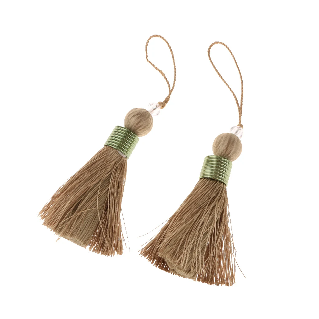 2pcs Pendant Bag Chain Key Decoration Home Decor Curtain Fashion  Long Silk Tassel DIY Window curtains Accessories