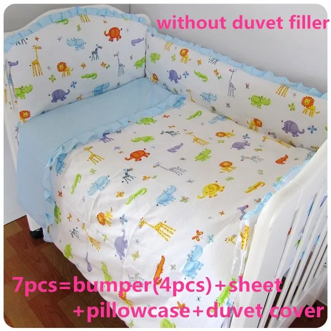 

Promotion! 6/7PCS cribs for babies baby bedding set kit berco baby cotton curtain crib bumper ,120*60/120*70cm