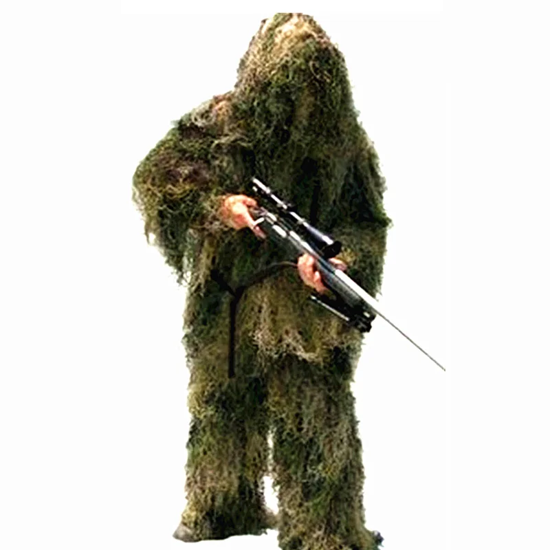 Outdoor Hunting Ghillie Suits 3D Bionic Army Airsoft Uniform Sniper Hunting Clothes Camouflage Ghillie Suit Clothing for Hunting Outdoor Hunting Ghillie Suits 3D Bionic Army Airsoft Uniform Sniper Hunting Clothes Camouflage Ghillie Suit Clothing for Hunting