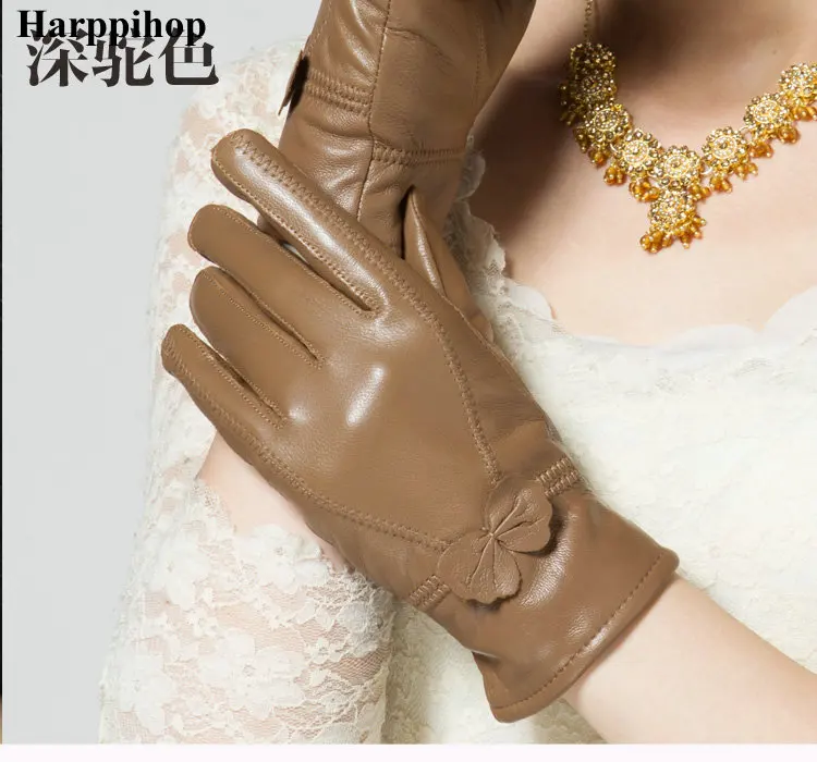 Женские перчатки из натуральной кожи, сезон осень-зима 2013, хит продаж, бархатные модные теплые перчатки