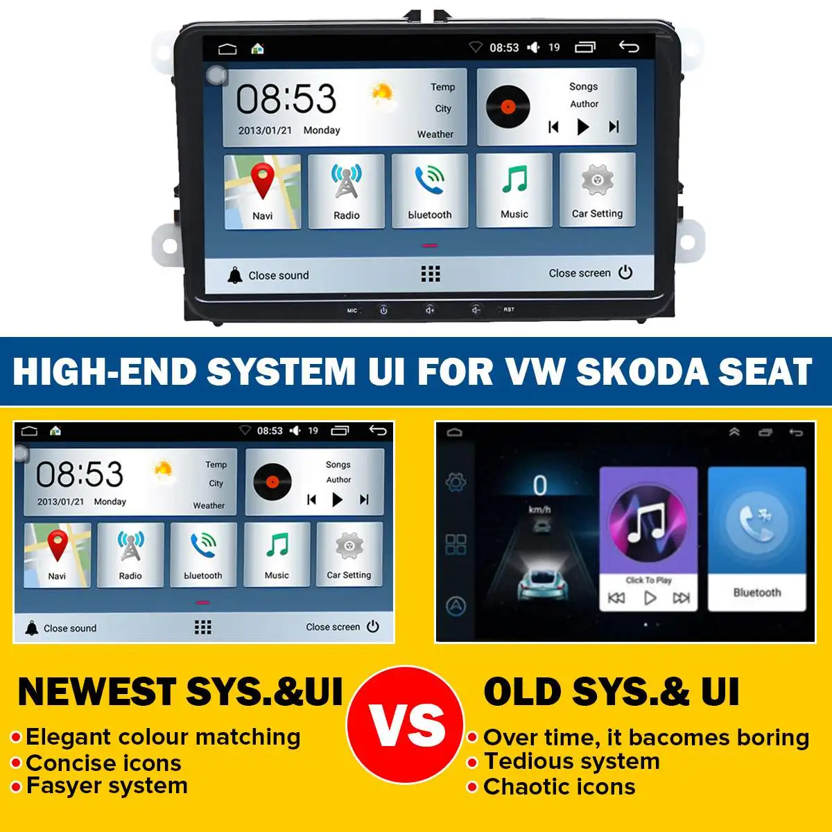 Best 4Core 9"GPS Navigation Car Multimedia Player Android 8.1 Auto Radio For Skoda Seat for VW Wifi 4G FM Stereo High-end UI System 0 Best 4Core 9"GPS Navigation Car Multimedia Player Android 8.1 Auto Radio For Skoda Seat for VW Wifi 4G FM Stereo High-end UI System 0
