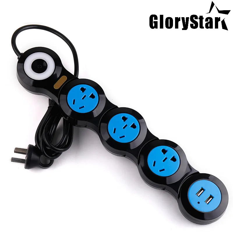 

New Extension cord plug AU pop power socket strip Rotary row plug USB drag line board phone charging power socket