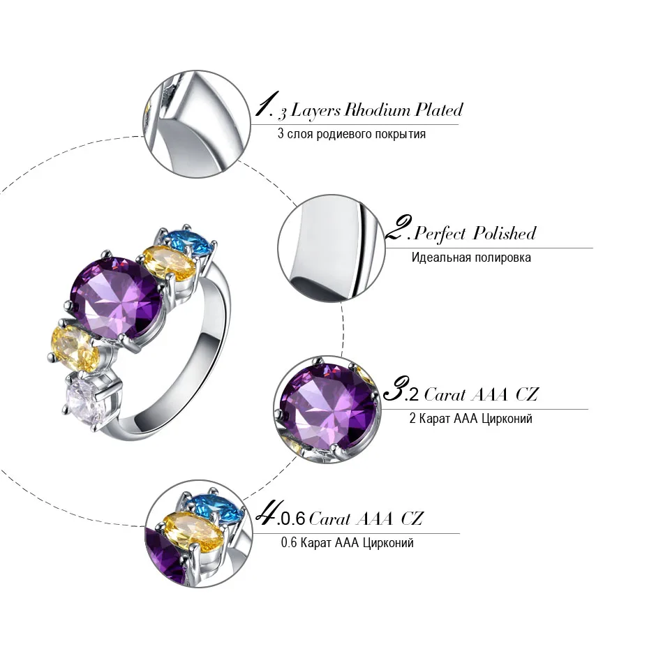 ORSA JEWELS 2019 Fashion Flower Party Rings with 5 Pieces Multicolour AAA Austrian Cubic Zircon for Women Ring Wholesale OR137