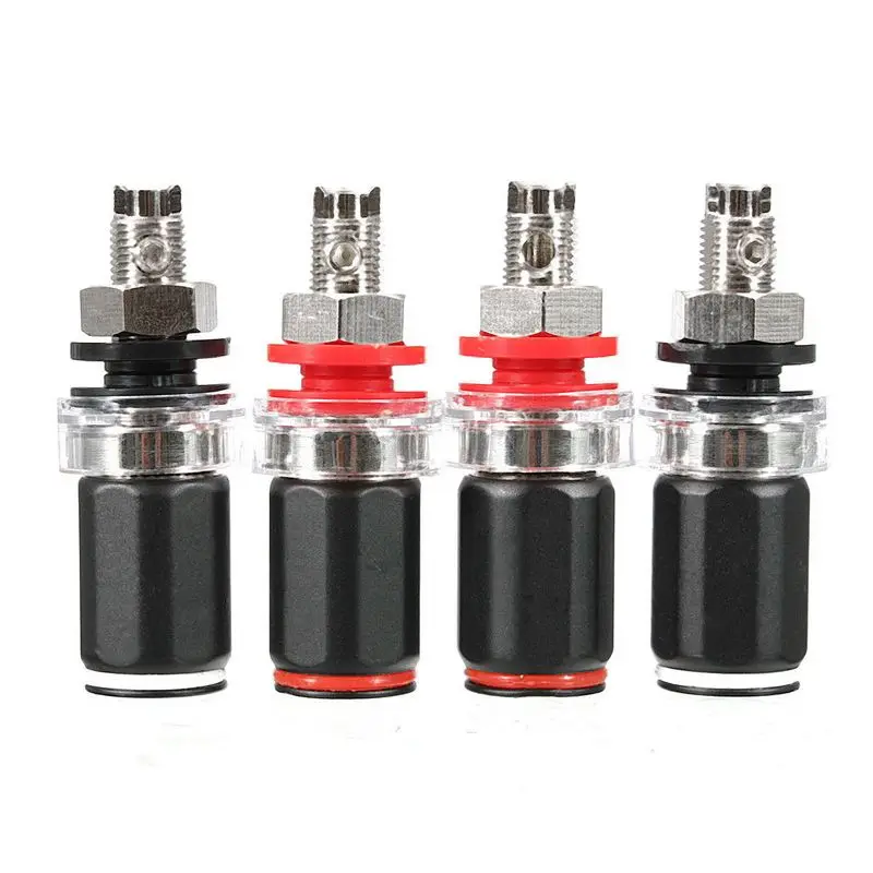 

4pcs HIFI Binding Post Red Black Rhodium Plated Amplifier Speaker Terminal Binding Post Socket For Audio Mayitr