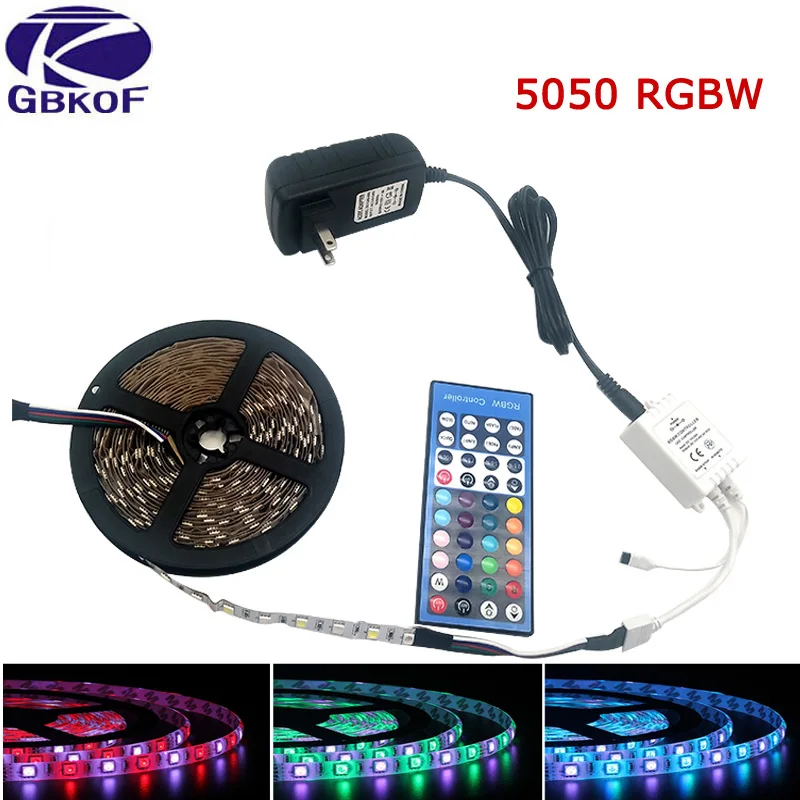 

5050 RGBW RGBWW 10M 5M LED Strip Light Waterproof flexible led ribbon SMD DC12V rgb LED tape diode 60led/m stripe+controler+Plug