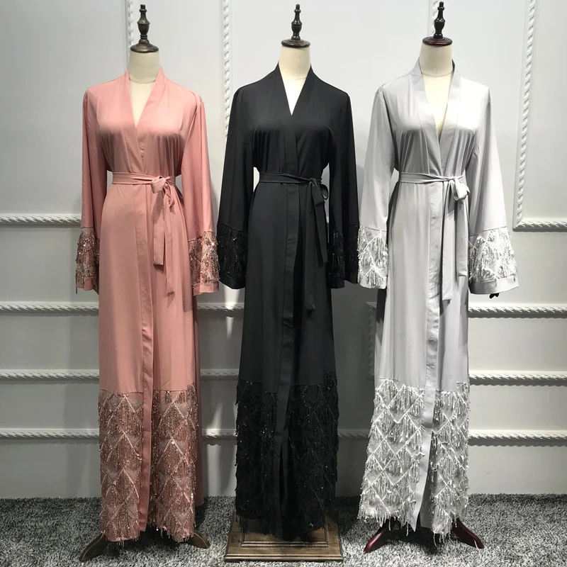 Abayas For Women 2019 Kaftan Abaya Sequin Muslim Hijab Dress Robe Dubai...