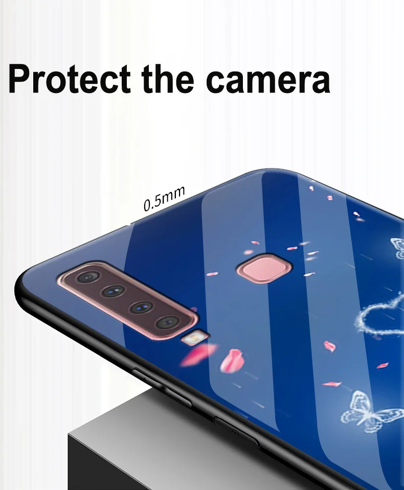 Coque для samsung Galaxy A9s SM-A9200 чехол из закаленного стекла+ мягкий край крышки 6,3 ''для Galaxy A9 s стеклянные витрины Galaxya9s оболочки