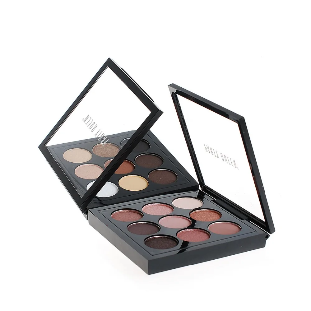 Вечерние queen бренд 9 Цвета Shimmer матовый блеск Тени для век Палитра Водонепроницаемый макияж пигментированные телесного цвета Тени для век Косметика комплект