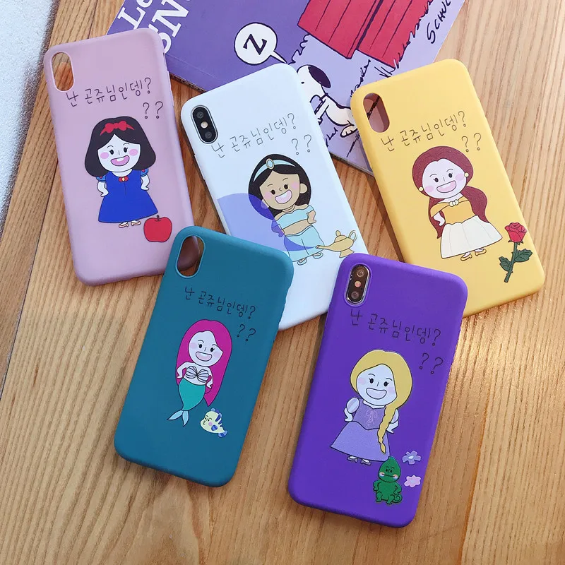 

Korean Version Of The Little Princess For Iphone 6 6S 7 8plus X Xs Xr Xsmax Thickening Shatter-Resistant Protective Cover