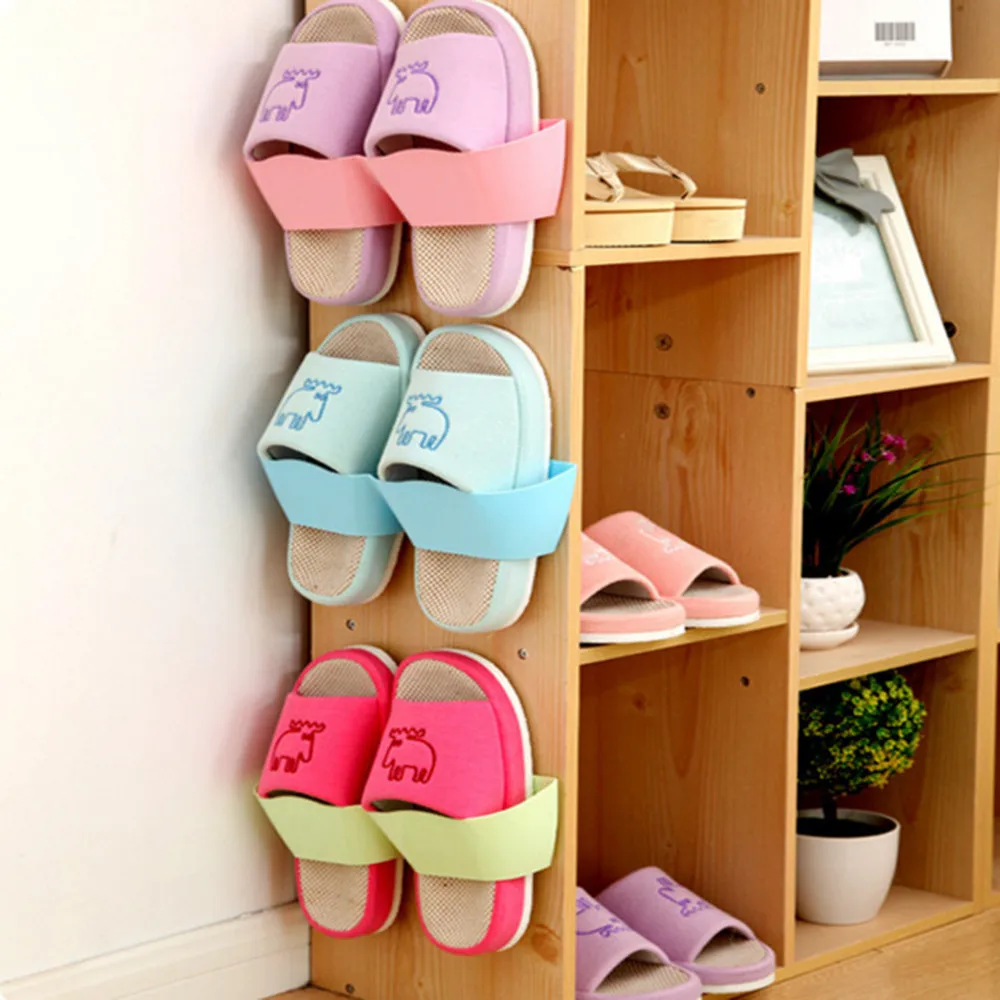 Пластиковый настенный держатель для хранения тапочек | Дом и сад