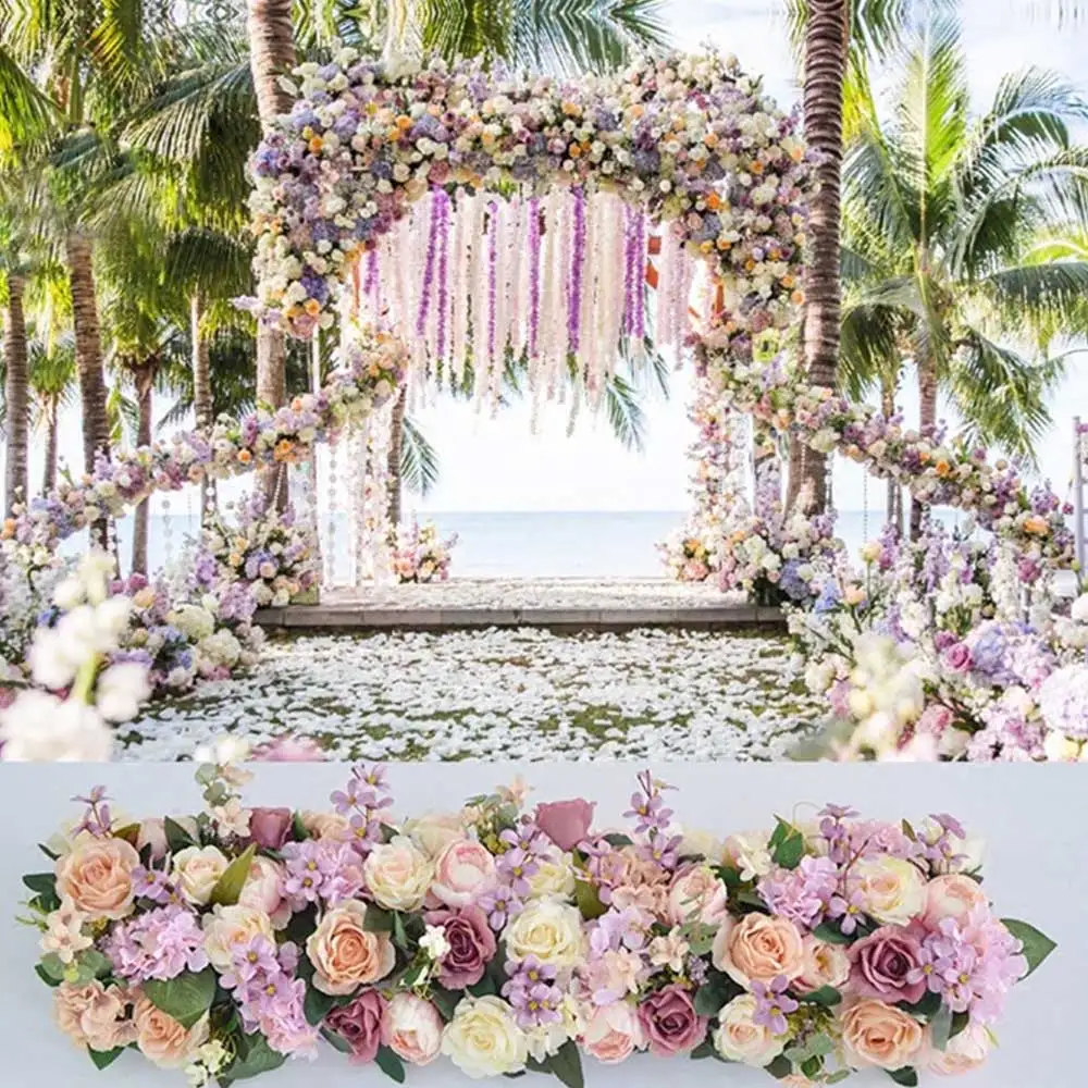 

Artificial Rose Road Guide Flower Arch Door Decoration Simulation Flower Christmas Floral Background Wall