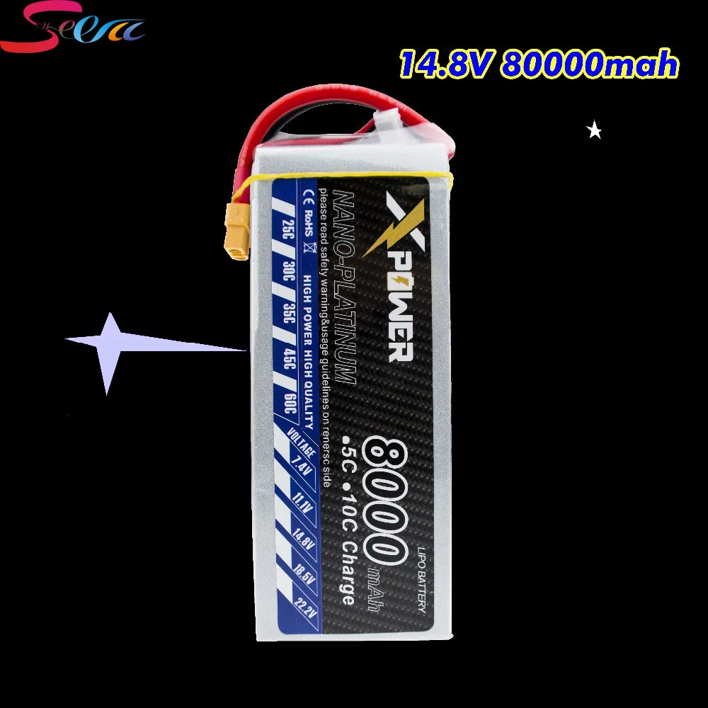 

RC 14.8V LiPo 4S 8000mAh 35C Battery XT60 T EC5 Plug Big Discharge Rate For DJI RC Car Airplane Helicopter Boat Parts