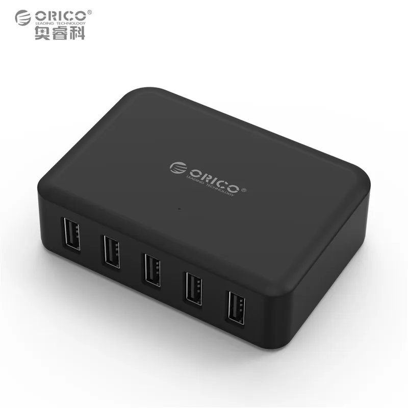 ORICO USB зарядное устройство, умное настольное зарядное устройство с 5 портами, зарядное устройство для мобильного телефона, зарядное устройство для путешествий, США, Великобритании, ЕС, супер зарядное устройство 40 Вт для iPhone Galaxy S7