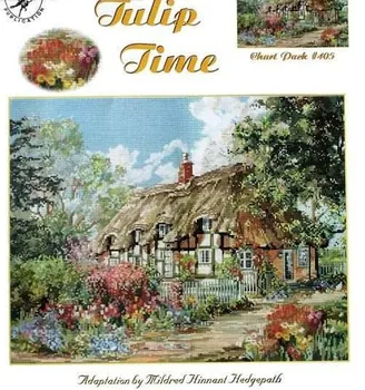 

top Quality beautiful lovely counted cross stitch kit tulip time house home cottage villa 53x42cm, 14CT